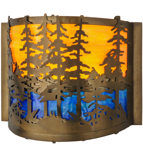 12" Wide Tall Pines Wall Sconce