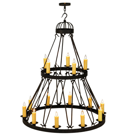 48"W Lakeshore 15 Lt Two Tier Chandelier