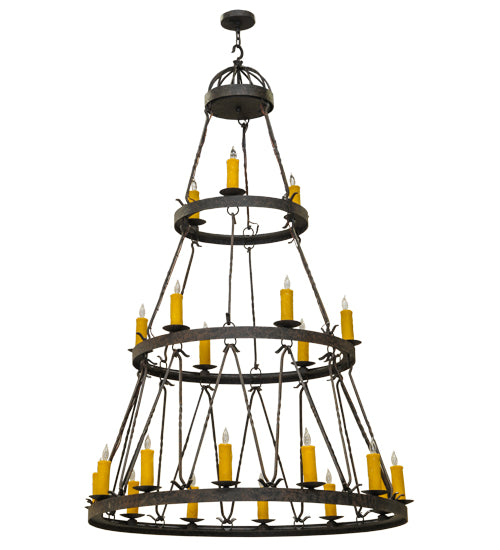 54"W Lakeshore 21 Lt Three Tier Chandelier