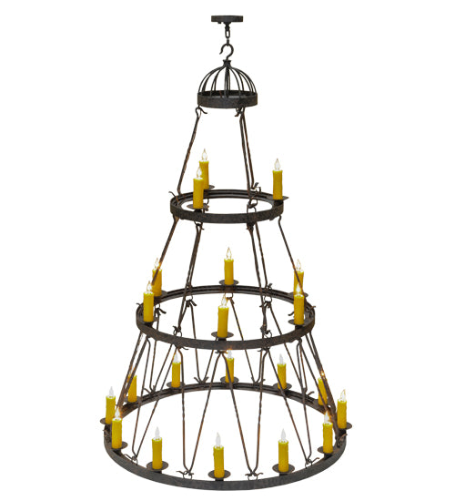 54"W Lakeshore 21 Lt Three Tier Chandelier