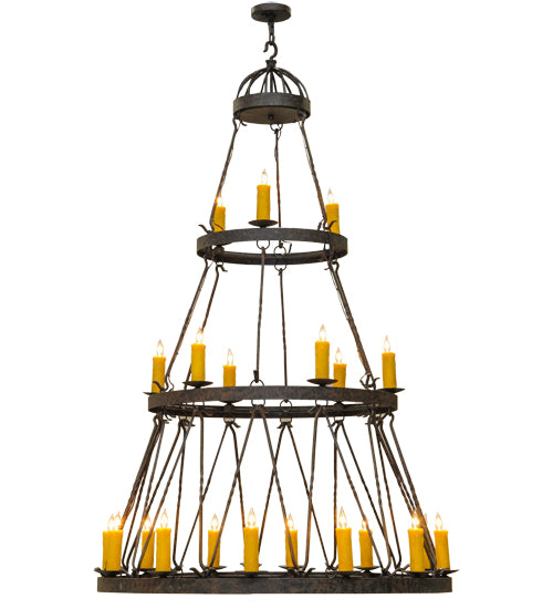 54"W Lakeshore 21 Lt Three Tier Chandelier