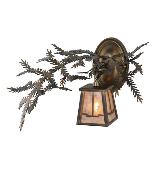 16" Wide Pine Branch Valley View Left Wall Sconce