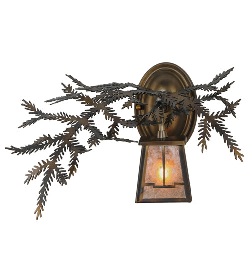 16" Wide Pine Branch Valley View Left Wall Sconce