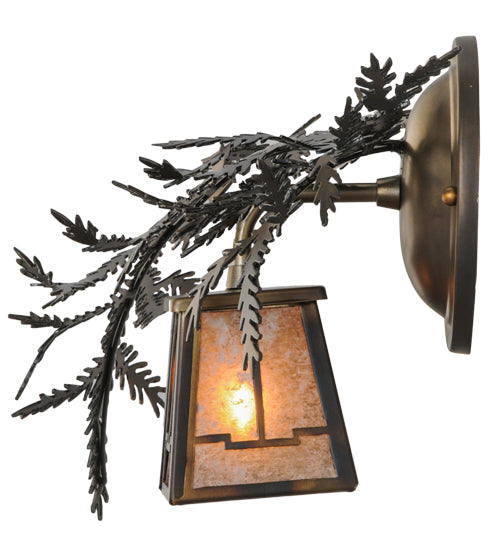 16" Wide Pine Branch Valley View Left Wall Sconce