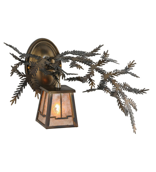 16" Wide Pine Branch Valley View Right Wall Sconce