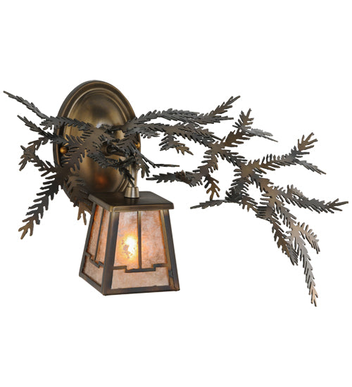 16" Wide Pine Branch Valley View Right Wall Sconce