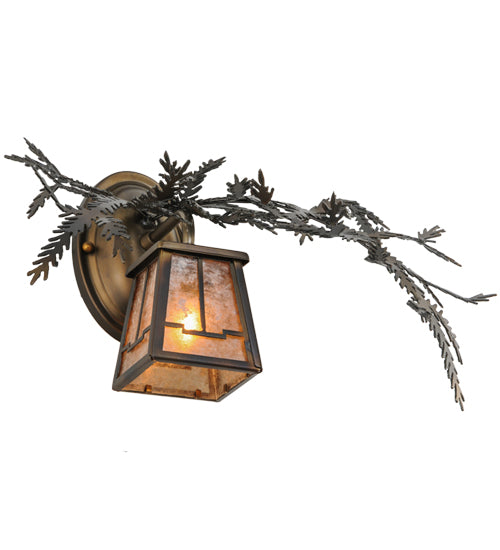 16" Wide Pine Branch Valley View Right Wall Sconce