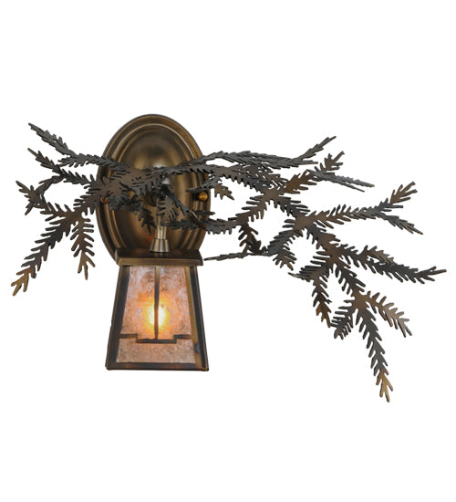 16" Wide Pine Branch Valley View Right Wall Sconce