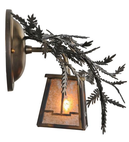 16" Wide Pine Branch Valley View Right Wall Sconce