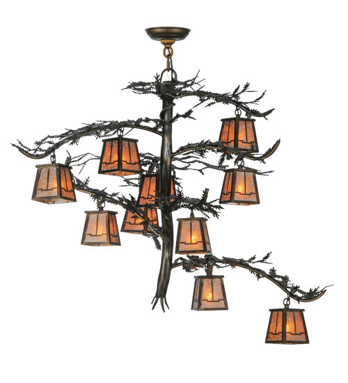 39"W Pine Branch Valley View 10 Lt Chandelier