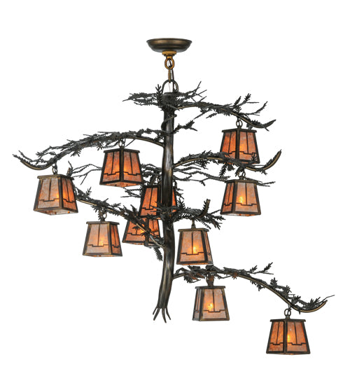 39"W Pine Branch Valley View 10 Lt Chandelier