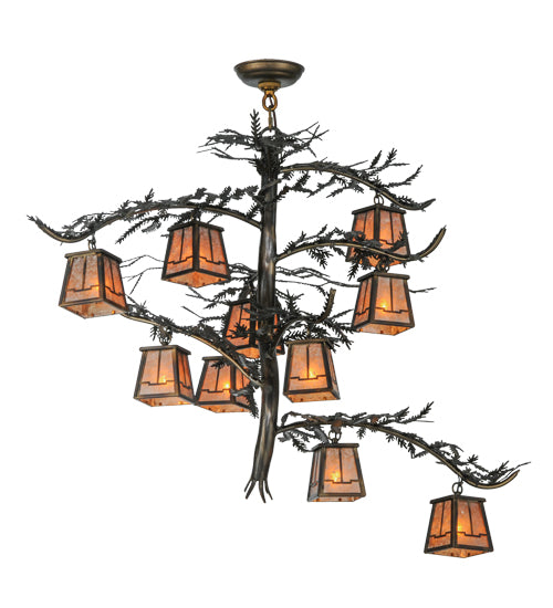 39"W Pine Branch Valley View 10 Lt Chandelier