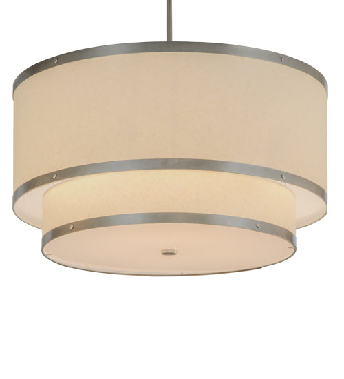 30"W Cilindro Eggshell 2 Tier Textrene Pendant