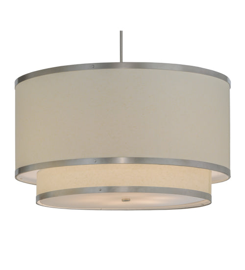 36"W Cilindro Eggshell 2 Tier Textrene Pendant