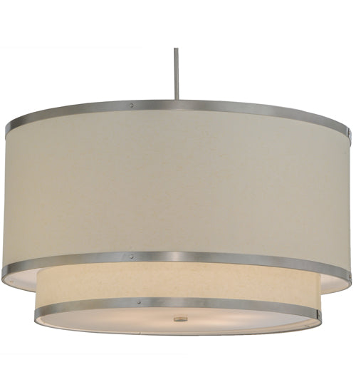 36"W Cilindro Eggshell 2 Tier Textrene Pendant