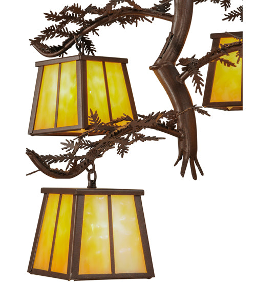 28"W Pine Branch 4 Lt Chandelier