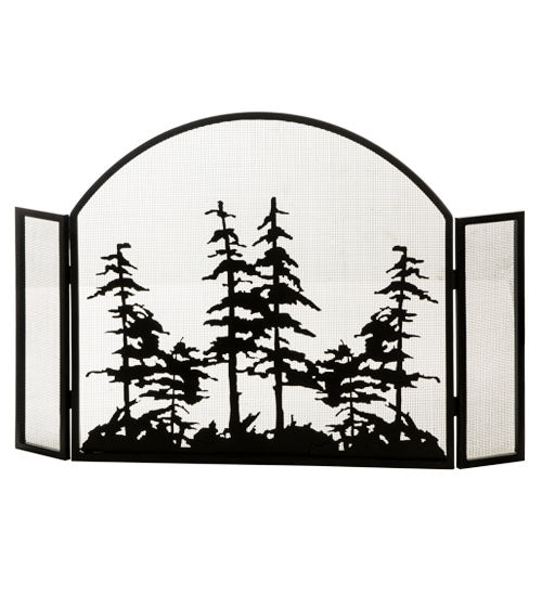 50" Wide X 34" High Tall Pines Arched Fireplace Screen