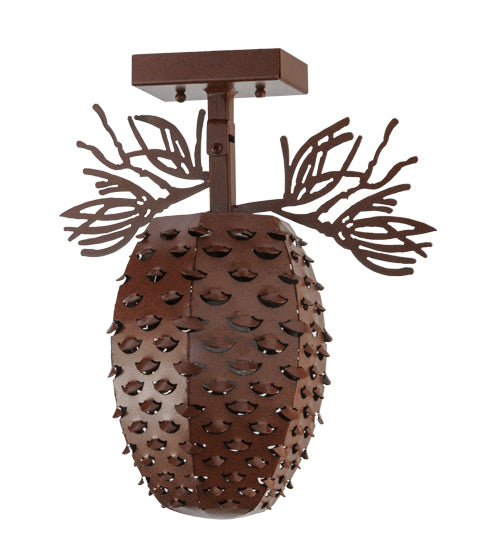 14" Wide Stoneycreek Pinecone Semi-Flushmount