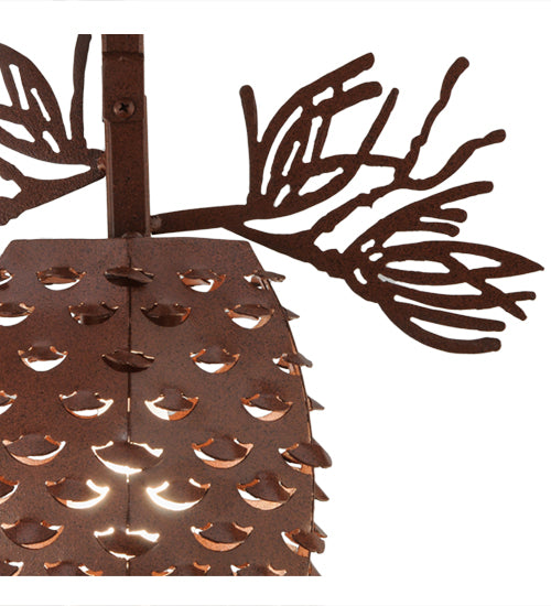 14" Wide Stoneycreek Pinecone Semi-Flushmount