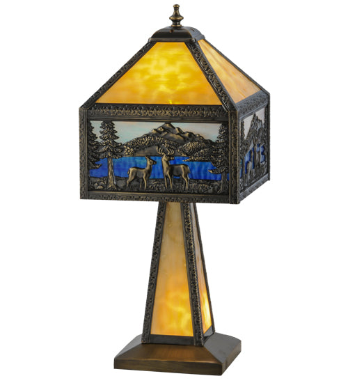 21"H Deer Lodge Lighted Base Table Lamp