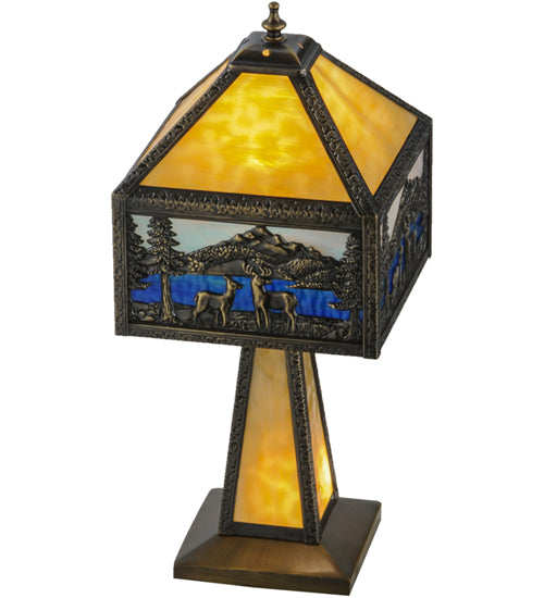 21"H Deer Lodge Lighted Base Table Lamp