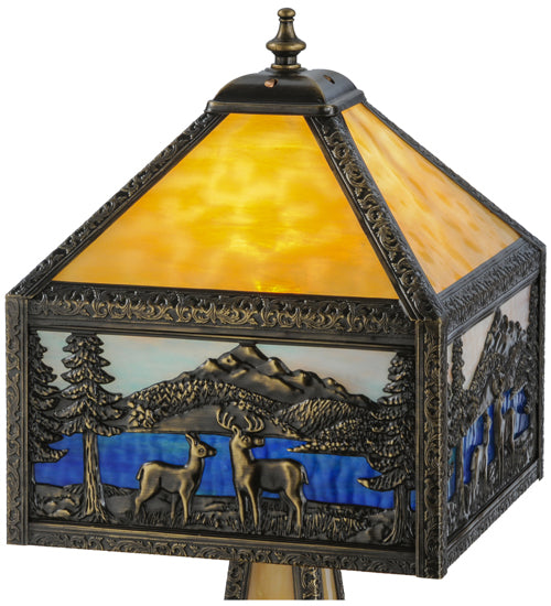 21"H Deer Lodge Lighted Base Table Lamp