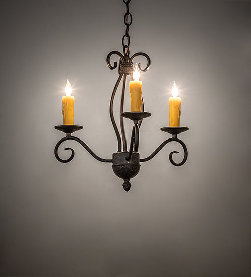 18" Wide Sienna 3 Lt Chandelier