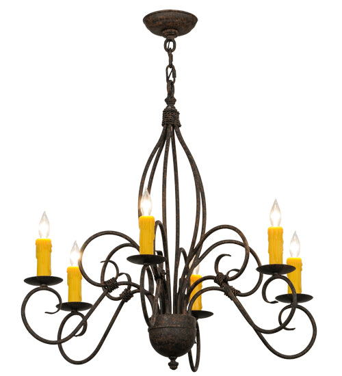 28" Wide Squire 6 Light Chandelier