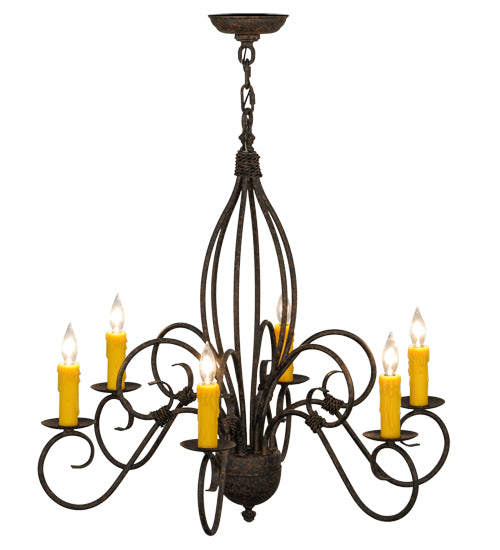 28" Wide Squire 6 Light Chandelier