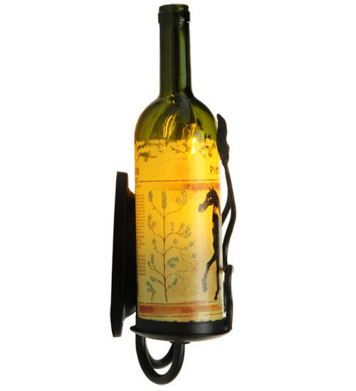 9"W Tuscan Vineyard Personalized 2 Lt Wine Bottle Wall Sconce