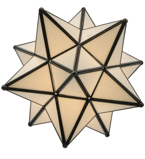 12"W Moravian Star White Flushmount