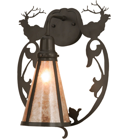 14"W Wild Elks Wall Sconce