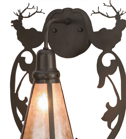 14"W Wild Elks Wall Sconce