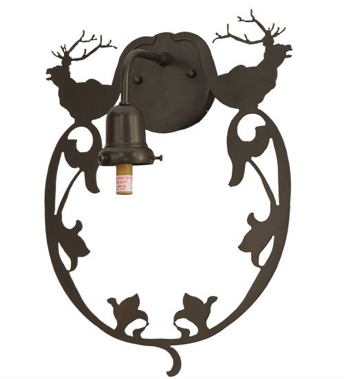 14"W Wild Elks Wall Sconce