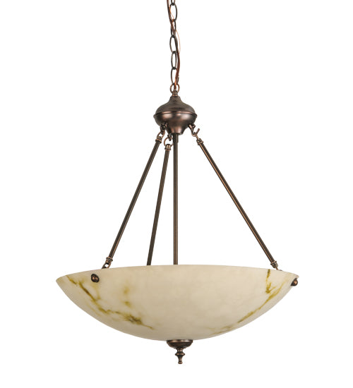 20"W Corinth White Marble Inverted Pendant