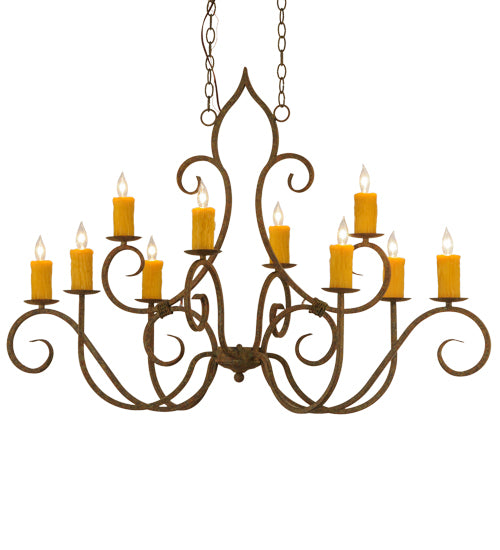 48"L Clifton 10 Lt Oblong Chandelier