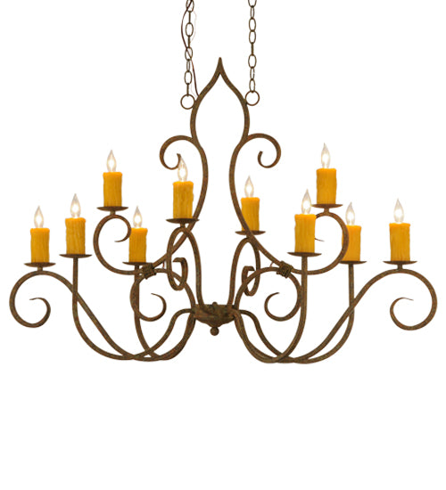 48"L Clifton 10 Lt Oblong Chandelier