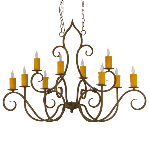 48"L Clifton 10 Lt Oblong Chandelier