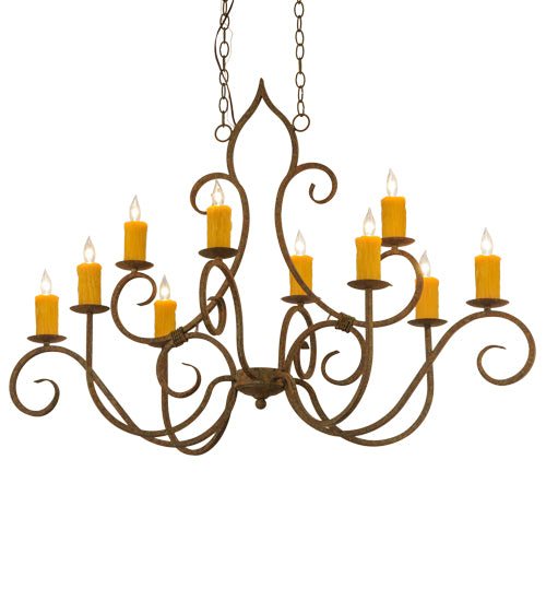 48"L Clifton 10 Lt Oblong Chandelier