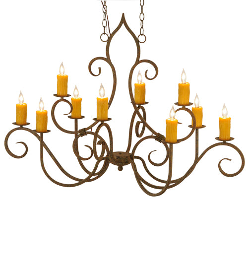 48"L Clifton 10 Lt Oblong Chandelier