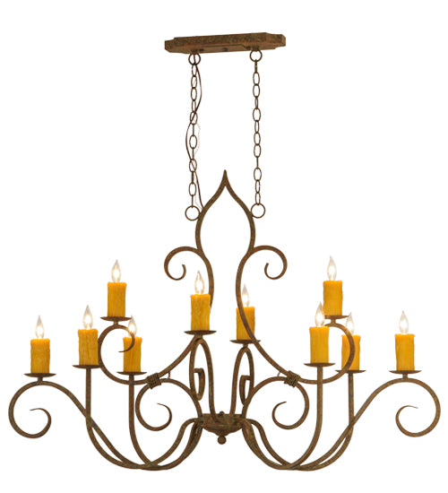 48"L Clifton 10 Lt Oblong Chandelier