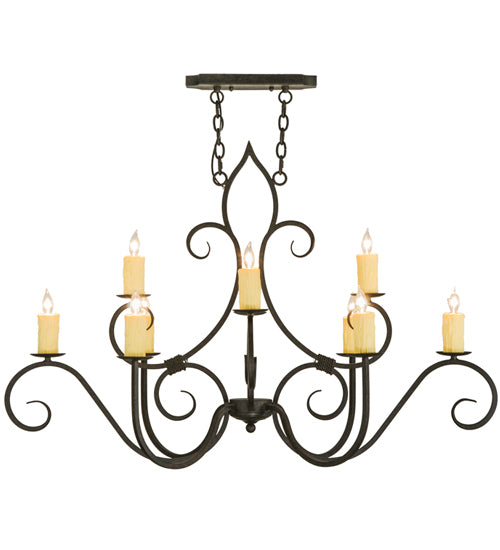 48"L Clifton 10 Lt Oblong Chandelier