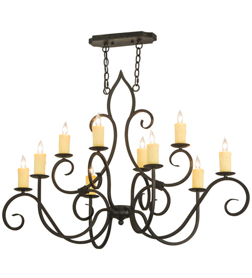 48"L Clifton 10 Lt Oblong Chandelier