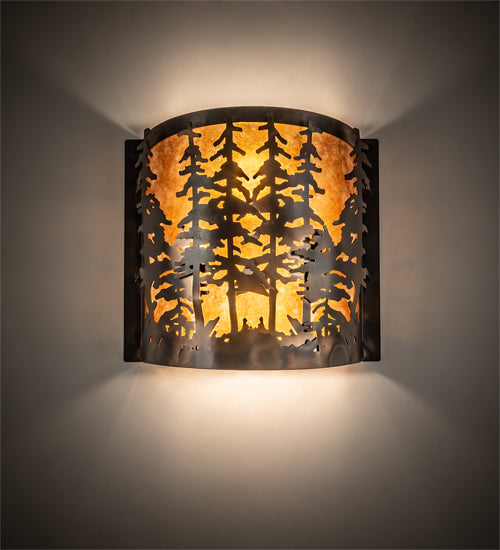 12" Wide Tall Pines Wall Sconce