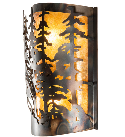 12" Wide Tall Pines Wall Sconce