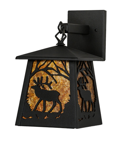 7"W Elk At Dawn Hanging Wall Sconce