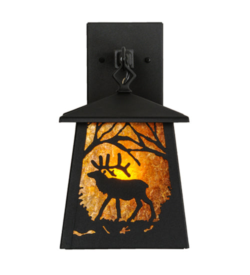 7"W Elk At Dawn Hanging Wall Sconce