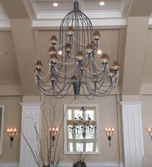 72" Wide Bell 20 Light Three Tier Chandelier