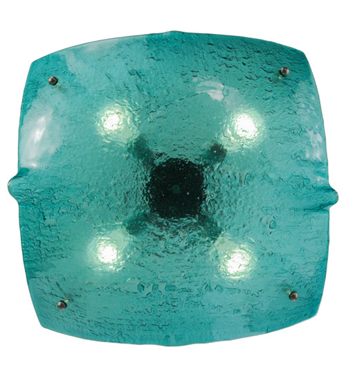 26"W Metro Fusion Aquamarine Crinkle Inverted Pendant