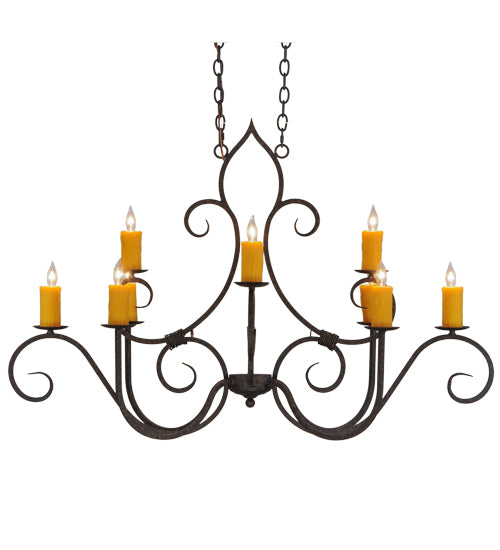 48"L Clifton 10 Lt Oblong Chandelier